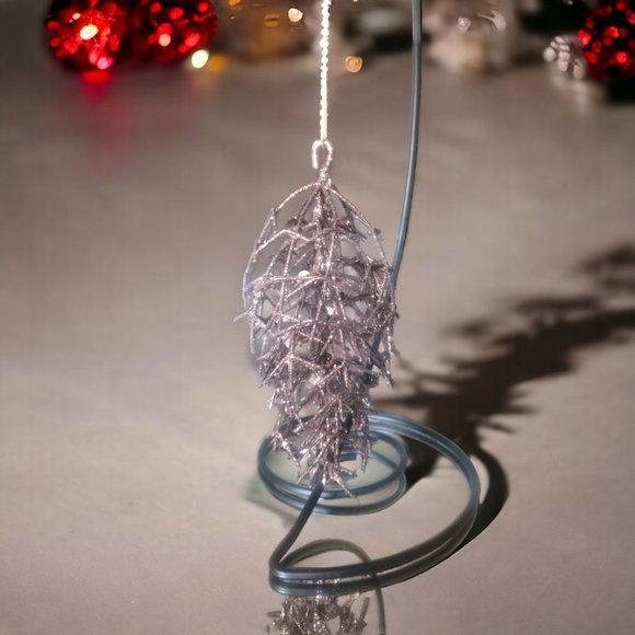 Pine Cone Wire Sparkle Ornament - Vintage - Rustic - Country Christmas - Picture 2 of 4